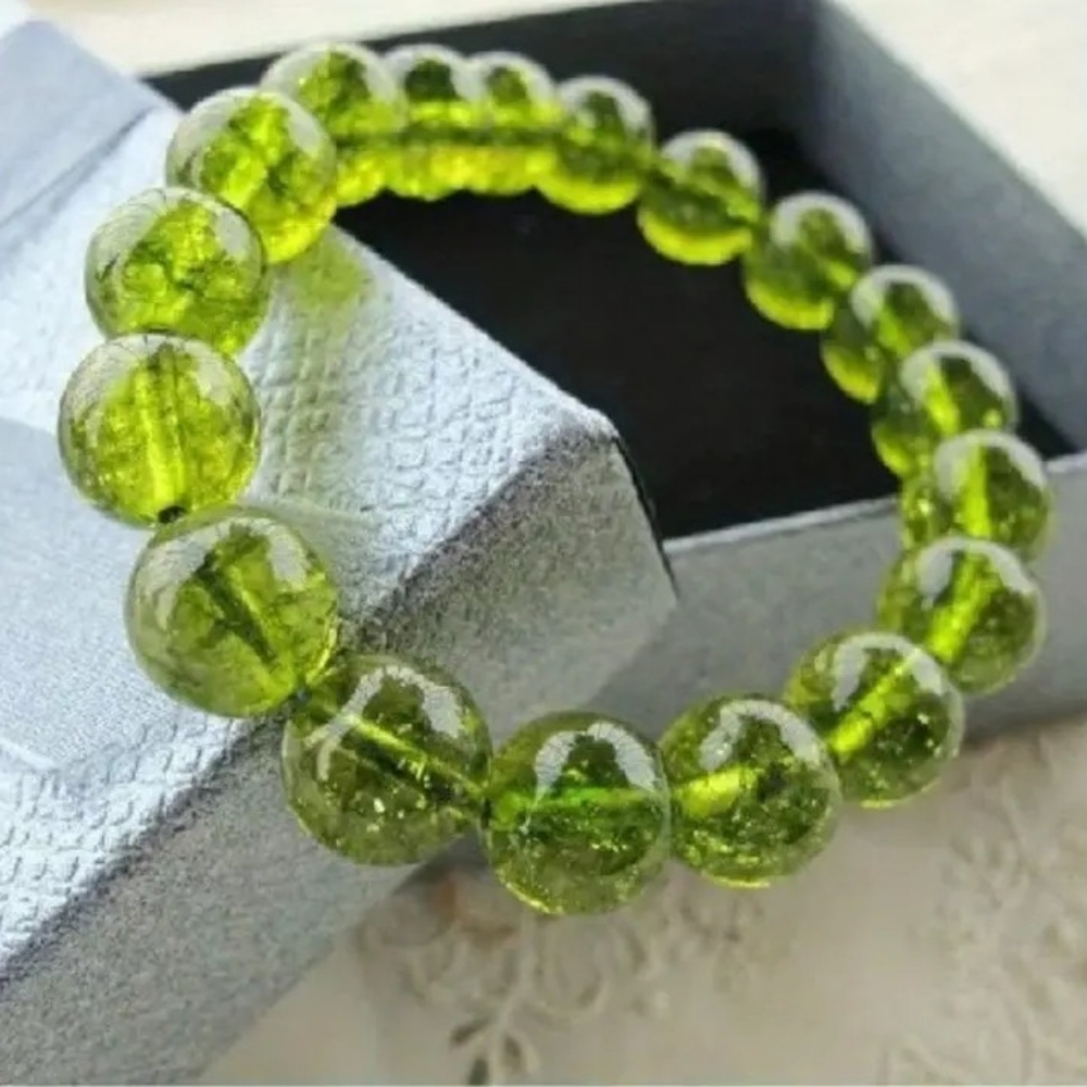 August Birthstone Elastic Bracelet | Peridot